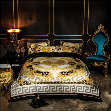 Luxury European Baroque Classic Thick Soft Duvet Cover Set, Velvet Fleece Fabric Bedding Set